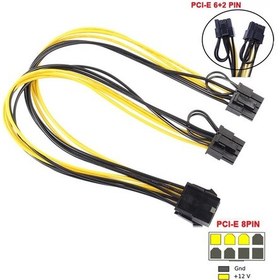 Resim PCI-E 8 Pin Dişi To 2x 8 Pin 6+2PIN Express Power Güç Y Kablo 