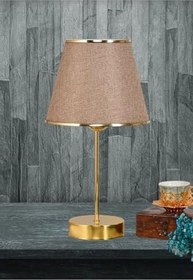 Resim Bohhem Star Gold Ayaklı Abajur Şeritli Kumbeji Kumaş Başlık Yatak Odası Salon Masa Lambası Kumbeji 