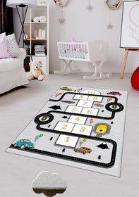 Resim on the clouds Araba Yollu Trafik Yolu Eğitici Seksek Oyun Halısı Dijital Baskılı Kaymaz Taban Çocuk Odası Halısı 