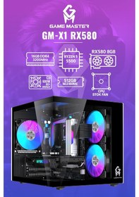 Resim Game Master GM-X1 R5-5500 16 GB 512 GB M.2 8 GB RX580 Free Dos Masaüstü Oyuncu Bilgisayarı 