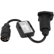Resim Römork Adaptör Fişi Eur 7 Pin'den Abd 7 Pin Soket Konnektör Adaptörüne 3'ten 2'ye Sistem Dönüştürücü İle Karavan Tekne Rv F26 