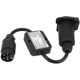 Resim Römork Adaptör Fişi Eur 7 Pin'den Abd 7 Pin Soket Konnektör Adaptörüne 3'ten 2'ye Sistem Dönüştürücü İle Karavan Tekne Rv F26 