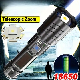 Resim 1 Siyah El Tipi LED El Feneri, Parlak Işık Taşınabilir Elektrikli Işık Ekranlı, Acil Durumlar İçin Uygun, Kamp, Kontrol, Avcılık, Kurtarma, Keşif, İç Mekan, Araba İçi Aydınlatma, Karavan Gece Aydınlatması, Güçlü El Feneri 