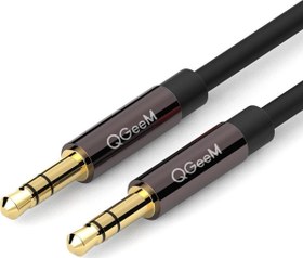 Resim Qg-Au04Bd500 5 Metre Altın Uçlu Siyah Aux Audio Kablo Erkek-Erkek QGeeM