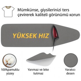 Resim Ütü Masası Kılıfı Keçeli Gri Desen Battal Boy Xxl Pamuklu Yanmaz Üretim Gri 