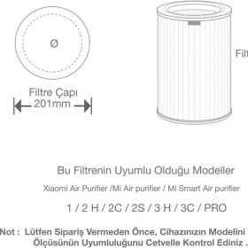 Resim Ekstore Mi Air Purifier; 2/2s 72H /3h / Pro Uyumlu Akıllı Hava Temizleyic Iantibakteriyel Filtre 