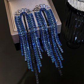 Resim Partiler ve Ziyafetler için Lüks ve Şık U-Şekilli Püskül Küpeler - 1 Çift 