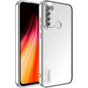 Resim M.TK Moveteck Xiaomi Redmi Note 8 Kılıf Kamera Lens Korumalı Parlak Renkli Logosu Açık Derin Mor Şeffaf 