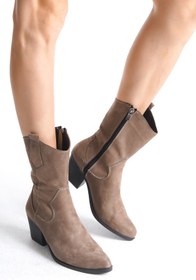 Resim Redoxy Kadın Siyah Sivri Burunlu Dikişli Kovboy Çizme Fermuarlı , Western Dallas Çizme 