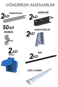 Resim dorf 4 Metre Modüler Üst, Sağ ve Sol Dolaplı 10 Çekmeceli 3 Dolaplı Çalışma Tezgahı Boş 