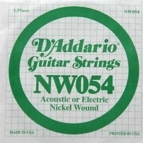 Resim D'Addario NW054 Nickel Wound Elektro ve Akustik Gitar Tek Teli - .054 (Aksesuar) | Sert Tansiyon, Düşük Akortlar (Drop Tuning) İçin Optimize Edilmiş Gerilim ve Net Tanım 