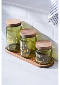 Resim Acar Pierre Akasya Kapaklı Kavanoz Seti Açık Yeşil 