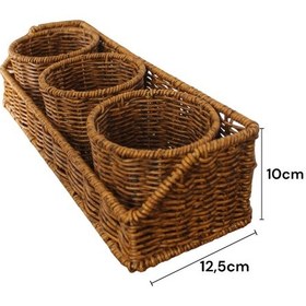 Resim 3 Bölmeli Kaşıklık Plastik Örme Kaşıklık 303 