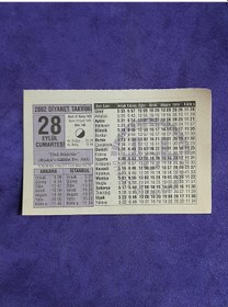 Resim 28 Eylül 2002 Takvim Yaprağı - Nostalji Koleksiyonluk Takvim Yaprağı A 