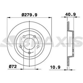 Resim Braxis AE0391 Arka Fren Disk Aynası Düz Mazda Iıı 2.0 03-07 Mazda 5 V Crenault 19 1.8 2.0 2.0cd 05-280X4 C25Y26251C 