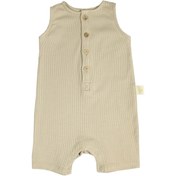 Resim Ribbed Worker Overall Beige Bebek Tulum 