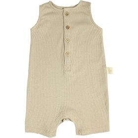 Resim Ribbed Worker Overall Beige Bebek Tulum 