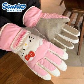 Resim Kışlık Sıcak Rüzgar Geçirmez Eldivenler - Kayak, Bisiklet ve Açık Hava Aktiviteleri İçin Uygun - Kaymaz Avuç, Rüzgar Geçirmez Manşetler, Sevimli Karakterler (Ellerinizi Sıcak Tutar) 