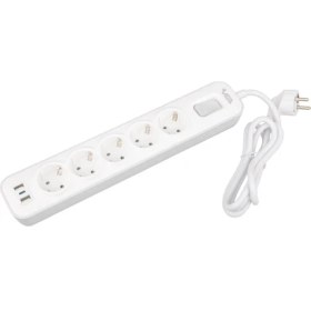 Resim Vea Ve-Nova 105U A Class 5'li 2 Usbli Anahtarlı 1.5 Metre Akım Korumalı Grup Priz Made - XPR8878-9556 