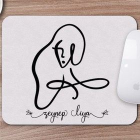 Resim Kişiye Özel Karakalem Soyut Yüz Tasarımlı Mousepad -2 