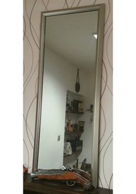 Resim Pyramid Gümüş Rengi Çerçeveli Boy Aynası 