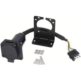 Resim Tongdashop 1 Set Amerikan Römork Konnektör Seti Tm8035b Pvc 4 Port Bağlantı Braketli 