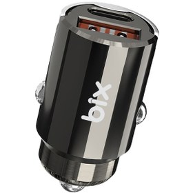 Resim Bix Bxccp45w 45w Type-c Usb-a Çift Çıkışlı Metal Araç Şarj Cihazı 
