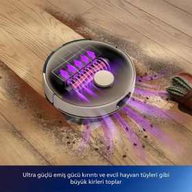 Resim Philips Premium Lidar Tarama Islak-Kuru Temizlik Homerun 7000 Serisi 5000PA Ultra Emiş Gücü, Otomatik Boşaltma Istasyonlu Robot Süpürge - LUCİOLE BEYAZ LAMBADER HEDİYE! 