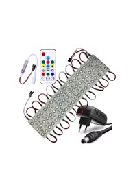 Resim 20 Adet 12 V 1,5 Watt Argb 5050 Pixel Cob Led Modül 17 Tuşlu Sese Ve Müziğe Duyarlı Rf Kumandalı 5a 