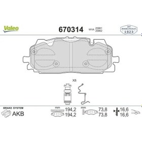 Resim Audi A5 On Fren Balatasi 1.4 Tfsi 2016-2018 Valeo 670314 