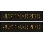 Resim liyanamoda Just Married Gelin Düğün Arabası Plaka Folyo Baskısı 