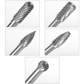 Resim Xindoker 5'li Set Tungsten Çelik Döner Freze Uçları - 6x8mm Acdfg Şekilli Zımpara Ve Oyma Başlıkları 