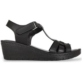 Resim Konfores 1939-390243 Tam Anatomik Tabanlı Kadın Sandalet Siyah Çok Renkli 