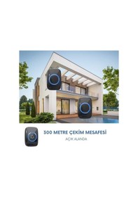 Resim Sonex Su Geçirmez Kablosuz Uzaktan Kumandalı Led Işıklı Kapı Zili 