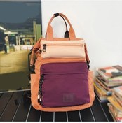 Resim Oldfriend Tika Bear Tablet Bölmeli Laptop Çantası Orange Pink Büyük Kapasiteli Sırt Çantası Turuncu Pembe 