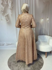 Resim Yıldız Tozu Tesettür Abiye - Gold / 40 