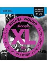 Resim D'addario Exl120Bt Elektro Gitar Tel Seti. Xl. 9-40. Nıckel Wound 