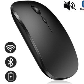 Resim Alfalink AL-BT15 Bluetooth Wireless Şarjlı Sessiz Tuşlu Kablosuz Mouse Siyah 
