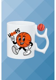 Resim Basketboll Toplu Basket Sever Kupa Bardak Çay Kahve Fincanı-7 Beyaz 