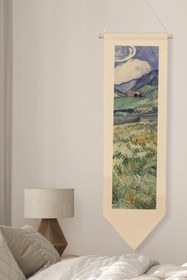 Resim Van Gogh Duvar Halısı, Sanat Serisi Dekor, 100cm Kanvas Flama Askılı Duvar Örtüsü NO:753 - Renkli - 2 / 30 x 100 