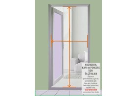 Resim Kamataş Akordeon Pilise Yırtılmaz Ped Kedi Tüllü Kapı Sineklik Beyaz (90X210) Istenilen Ölçüde 