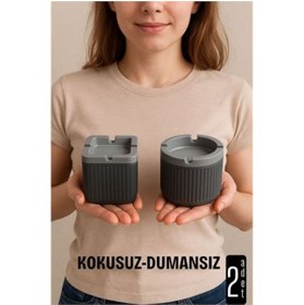 Resim ModaCar Kokusuz Dumansız Küllük -2 li Küllük Seti Kafe Küllüğü Restoran Küllüğü Masaüstü Küllük 