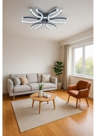 Resim Levora Antrasit Renk Modern Tasarım - Oturma Odası - Salon - Mutfak - Yatak Odası Beyaz Led Avize Antrasit 