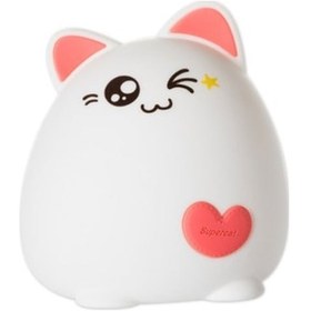 Resim Metabagua Led Gece Lambası Kedi Hayvan Usb Şarj Silikon Karikatür Kreş Lambası Bebek Gece Lambası Çocuk Doğum Günü Hediyesi Oyuncak Led Gece Işıkları Sy29pt Pembe 