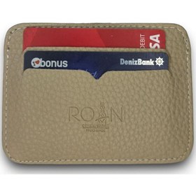 Resim Yerli Ve Vegan Deri Erkek Kartlık Ve Cüzdan - 6 Kart Cebi, Kimlik Bölümü Ve Kâğıt Para Cebi İle Bej 