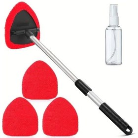 Resim Topnotch Red 5 Adet Rüzgarlık Temizleme Seti 4 Yıkanabilir Mikrofiber Ped Ve Teleskopik Saplı Cam Sileceği 