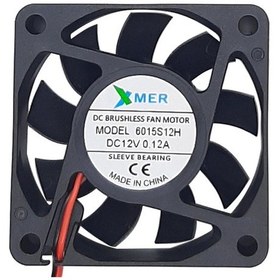Resim Xmer 60X60X15Mm 12V 0.12A 2 Kablolu Fan 