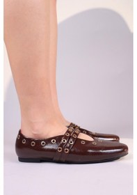 Resim Nerce Kuş Gözü Zımbalı Babet Kahverengi-8377 Haki 