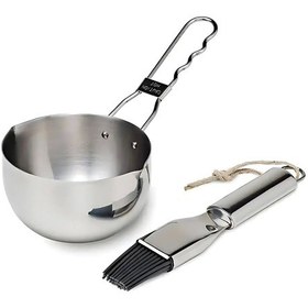 Resim Elite 2'li Silikon Fırça Ve Sos Kabı Paslanmaz Çelik Marinasyon Seti 