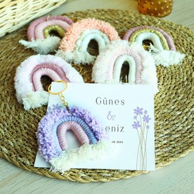 Resim 10'lu Gökkuşağı Anahtarlık Söz, Nişan, Kına, Nikah Hediyesi 